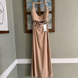 NWT! ZARA long halter dress with waist cut out. Size Small